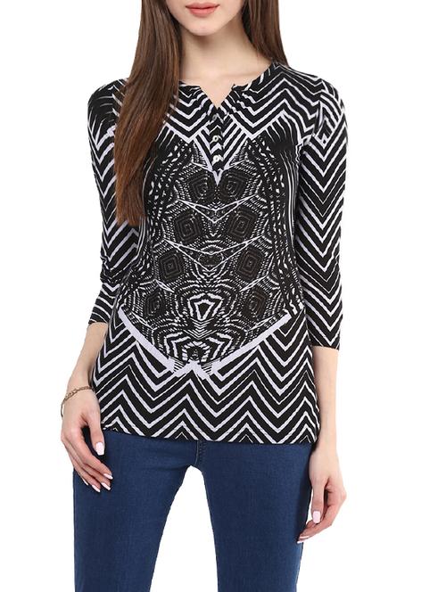 black printed cotton top - 13023185 - Very Small Image - 1