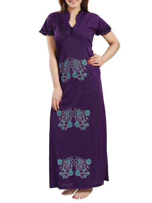 purple satin gowns - 13023219 - Very Small Image - 1