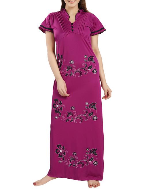 purple satin gowns - 13023222 - Very Small Image - 1