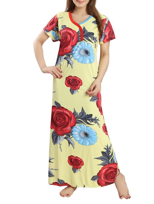 yellow satin gowns - 13023239 - Very Small Image - 1