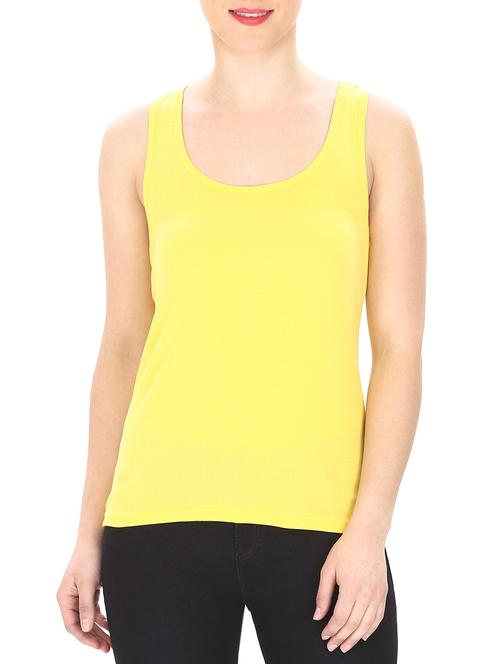 yellow cotton racer back tee - 13025671 - Very Small Image - 1