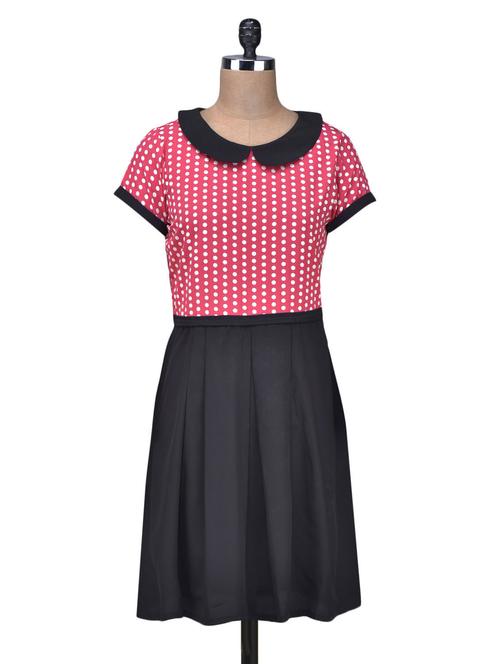 Black Poly Crepe Skater Dress - 1302661 - Very Small Image - 1