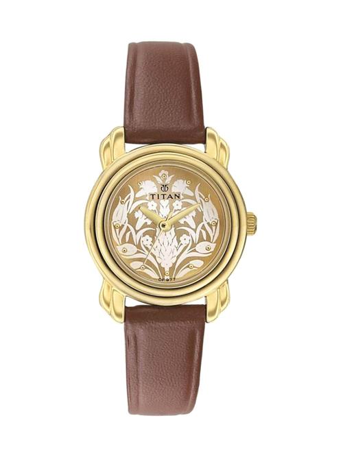 titan brown leather analog watch 2534yl04 - 13029064 - Very Small Image - 1