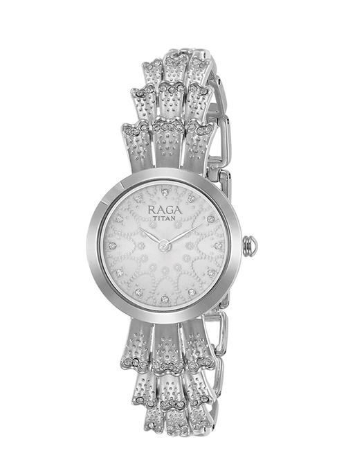 titan raga aurora analog silver dial women's watch-95044sm01 - 13029200 - Very Small Image - 1