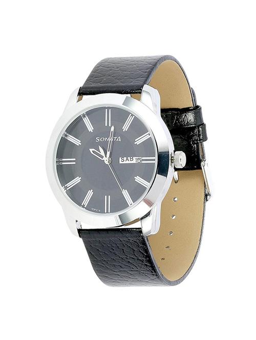 sonata analog black dial men's watch-7924sl10 - 13029465 - Very Small Image - 1