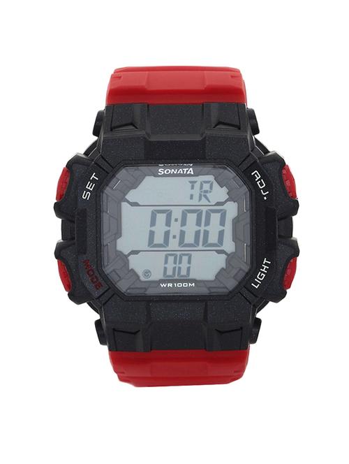 sonata men's digital grey dial watch - 77025pp02 - 13029583 - Very Small Image - 1