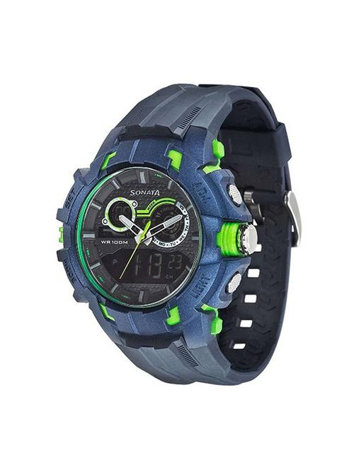 sonata black analog-digital watch-77045pp04 # sonata - 13029610 - Very Small Image - 1
