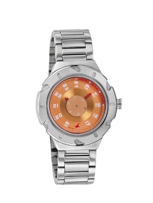 fastrack analog orange dial women's watch-6157sm02 - 13029637 - Very Small Image - 1