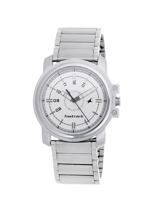 fastrack economy analog white dial men's watch - ne3039sm01 - 13029659 - Very Small Image - 1