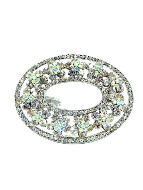 silver stone embellished hair clip - 13033638 - Very Small Image - 1