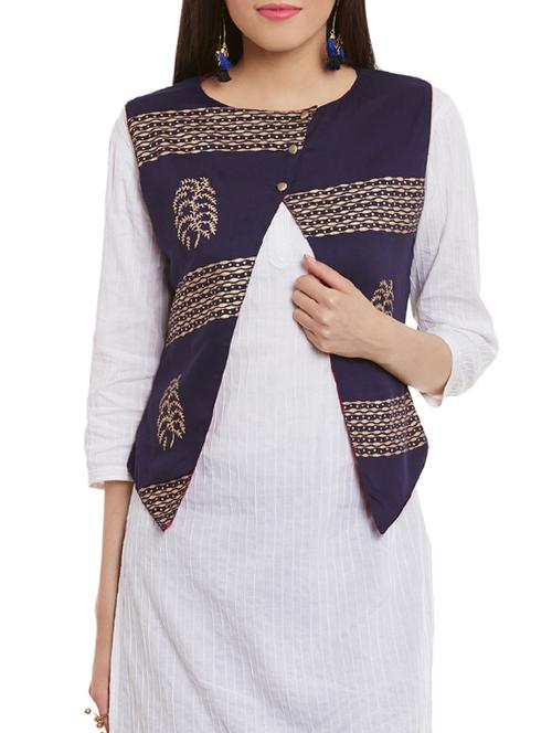 dark blue cotton summer jacket - 13035247 - Very Small Image - 1