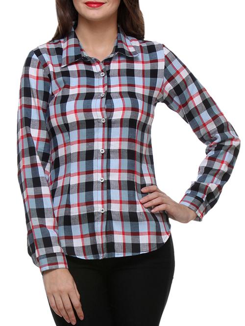 multicolored checkered cotton shirt - 1303531 - Very Small Image - 1
