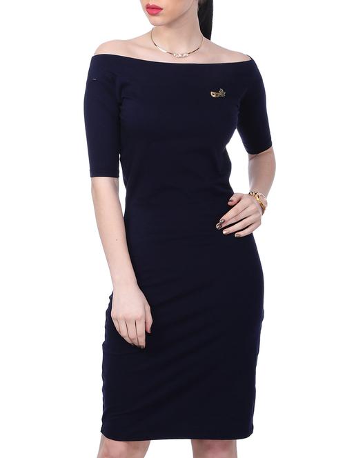 off shoulder broach detail sheath dress - 13036686 - Very Small Image - 1