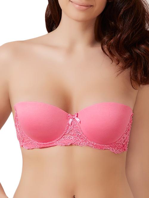 pink polyester bra - 13037350 - Very Small Image - 1