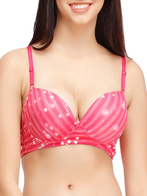 pink nylon push up bra - 13039227 - Very Small Image - 1