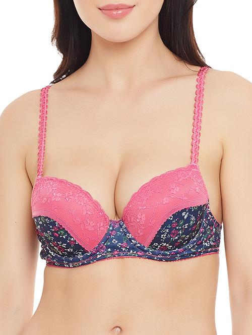 pink nylon push up bra - 13039233 - Very Small Image - 1