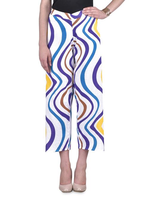multicolored cotton printed palazzo - 1303973 - Very Small Image - 1