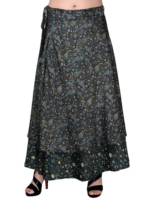 black crepe wrap skirts - 13040426 - Very Small Image - 1