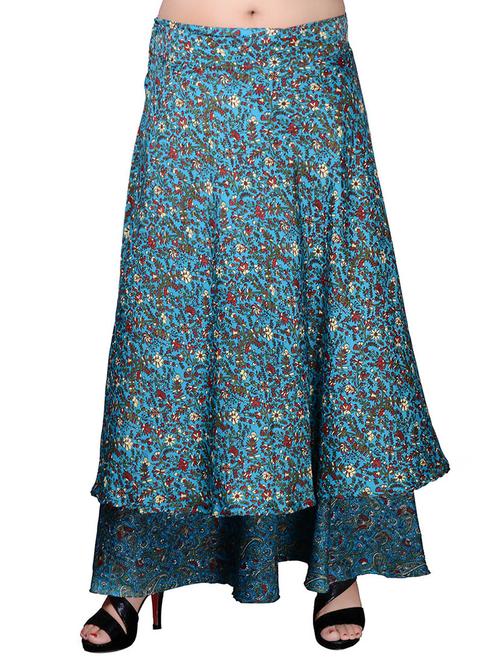 blue crepe wrap skirts - 13040433 - Very Small Image - 1