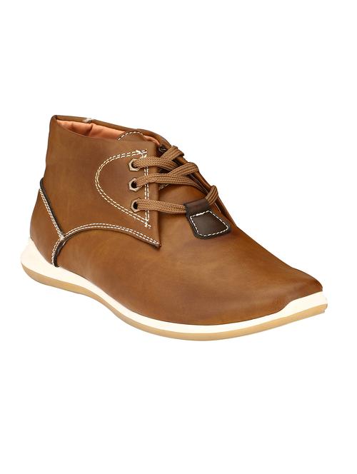tan leatherette lace up boot - 13041025 - Very Small Image - 1