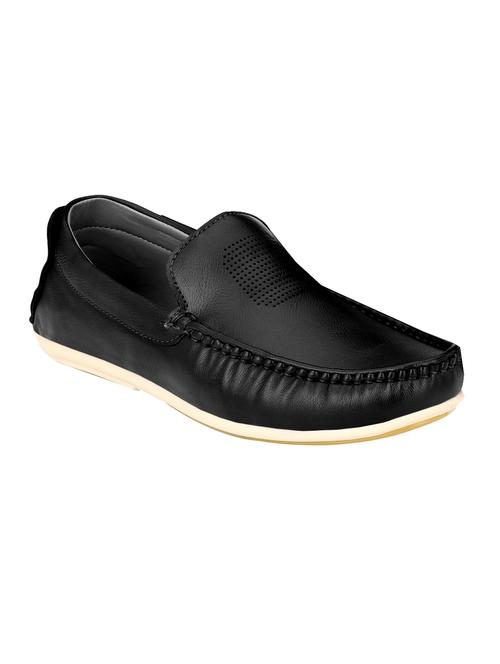black leatherette slip on loafer - 13041034 - Very Small Image - 1