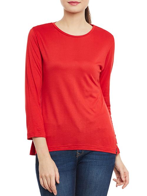 red cotton regular tshirt - 13041492 - Very Small Image - 1