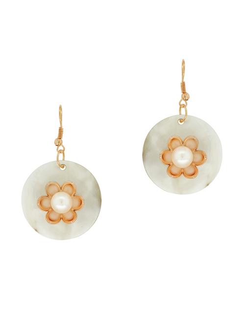 white plastic drop earrings - 13042087 - Very Small Image - 1