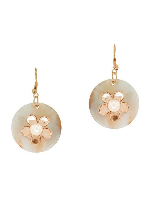 white plastic drop earrings - 13042091 - Very Small Image - 1
