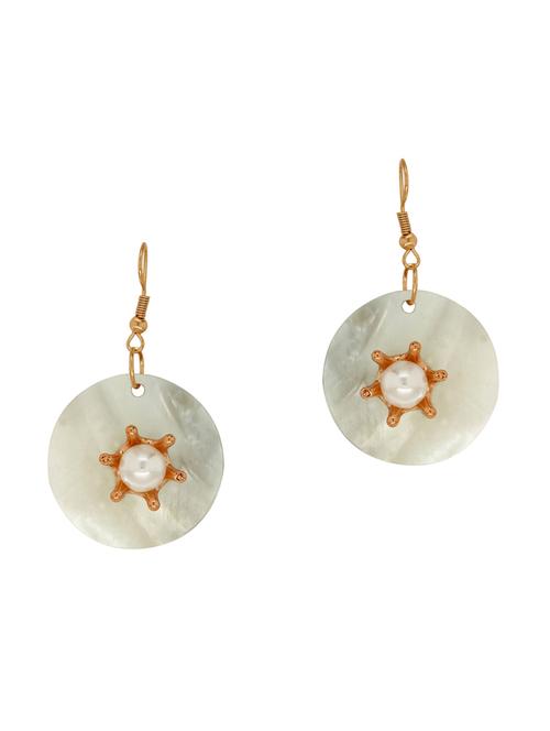 white plastic drop earrings - 13042094 - Very Small Image - 1