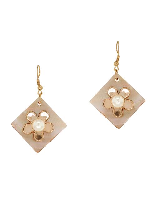 white plastic drop earrings - 13042098 - Very Small Image - 1