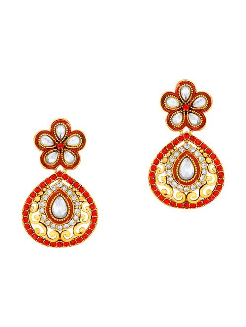 gold metal drop earrings - 13042180 - Very Small Image - 1
