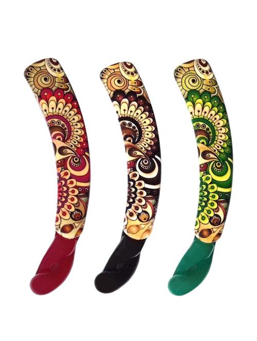 combo of 3 multicolour banana hair clips - 13045354 - Very Small Image - 1