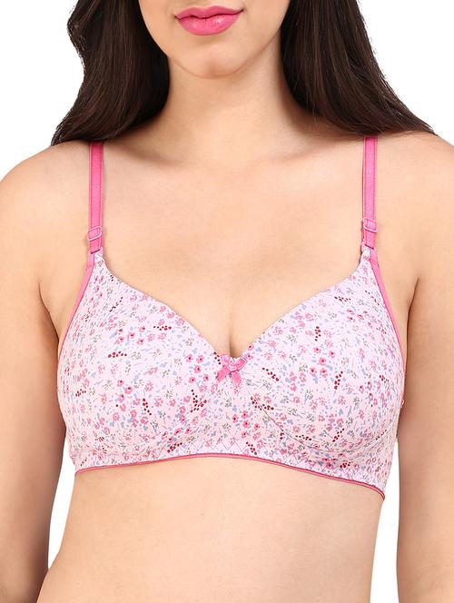 bow patch floral t-shirt bra - 13046202 - Very Small Image - 1