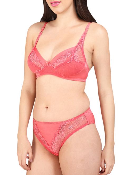 pink lace bra and panty set - 13046250 - Very Small Image - 1
