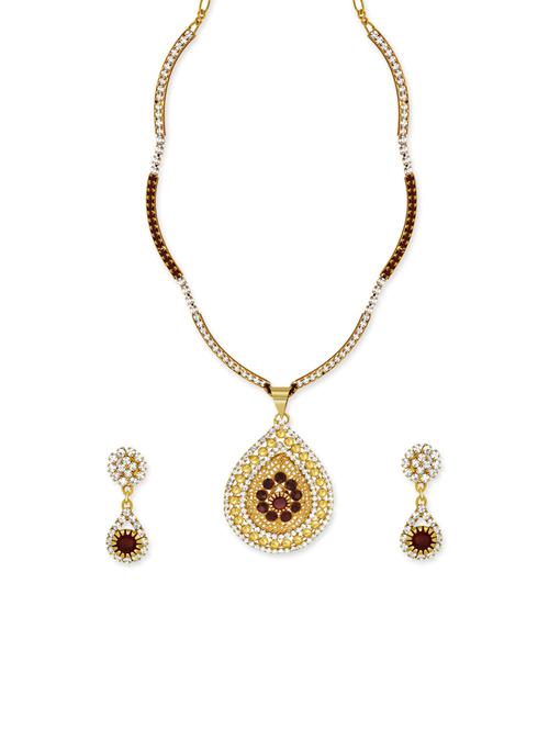gold brass pendants and earring - 13049619 - Very Small Image - 1