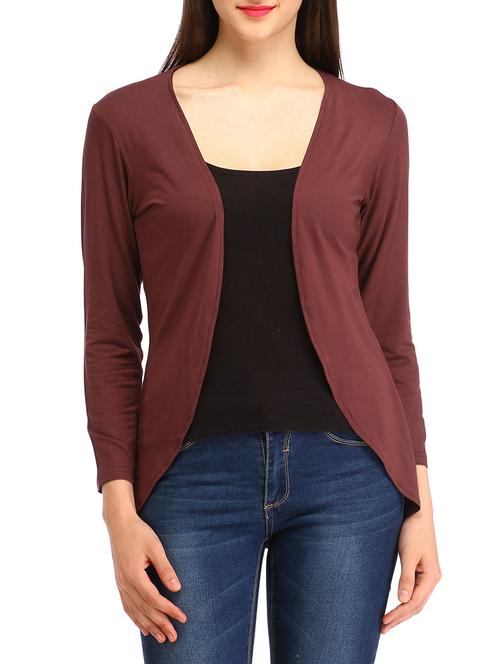 long sleeves solid shrug - 13050534 - Very Small Image - 1