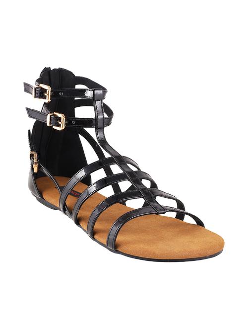 black leatherette gladiators sandals - 13050678 - Very Small Image - 1