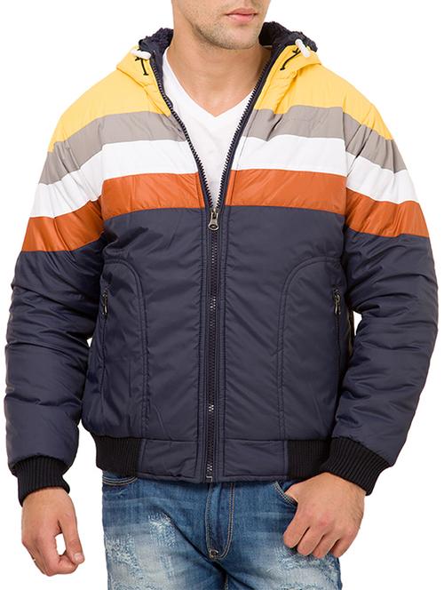 navy blue polyester casual jacket - 13051285 - Very Small Image - 1