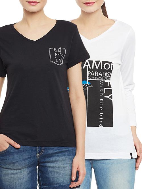 set of 2 multicolored cotton regular tees - 13051876 - Very Small Image - 1
