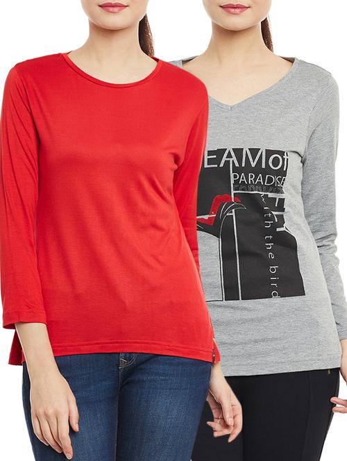set of 2 multicolored cotton regular tees - 13051882 - Very Small Image - 1