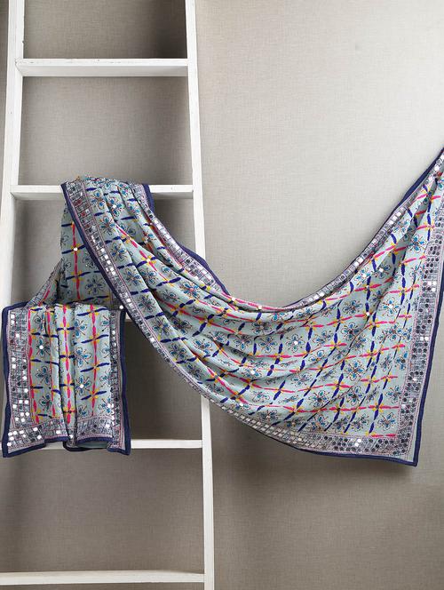 blue georgette dupatta - 13051987 - Very Small Image - 1