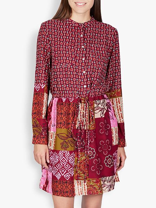 multi colored polyester shirt dress - 13053599 - Very Small Image - 1