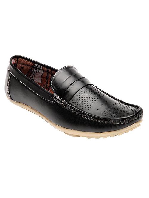 black leatherette slip on loafer - 13054738 - Very Small Image - 1