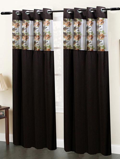 homefab india set of 2 floral coffee window curtain - 5 ft - 13054905 - Very Small Image - 1