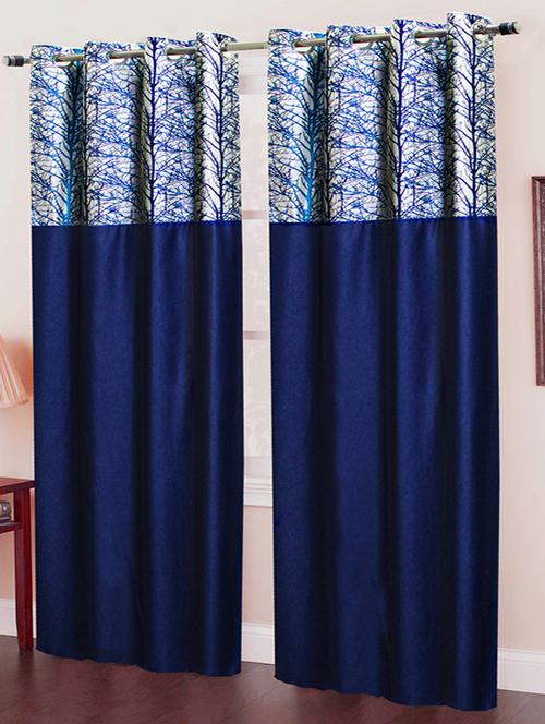 homefab india set of 2 stylish polyester blue window curtain - 5 ft - 13054911 - Very Small Image - 1