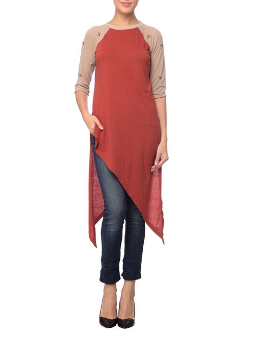 red cotton tunic - 13055211 - Very Small Image - 1