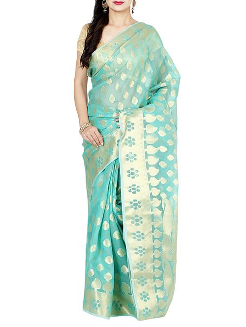 zari motifs banarasi saree with blouse - 13056349 - Very Small Image - 1
