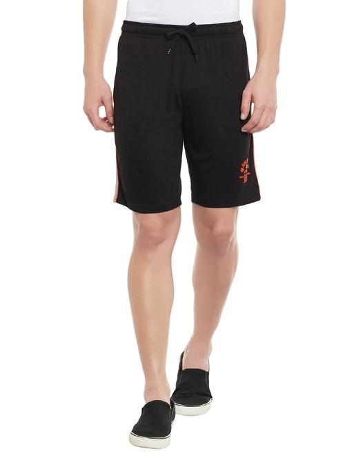 black cotton blend shorts - 13056424 - Very Small Image - 1