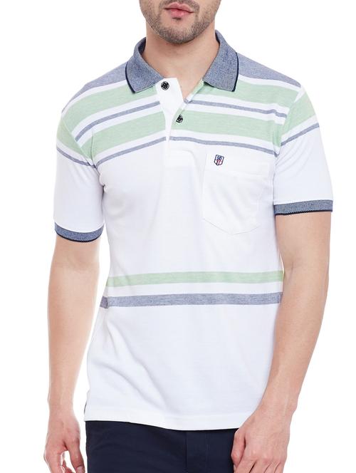 white cotton striped t-shirt - 13056441 - Very Small Image - 1