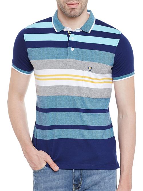 blue cotton striped t-shirt - 13056442 - Very Small Image - 1
